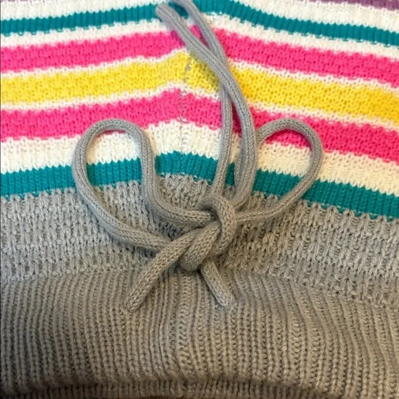 2 Piece Crochet Halter & Shorts Outfit Candy Color Stripes Small/Medium Juniors - Picture 11 of 17